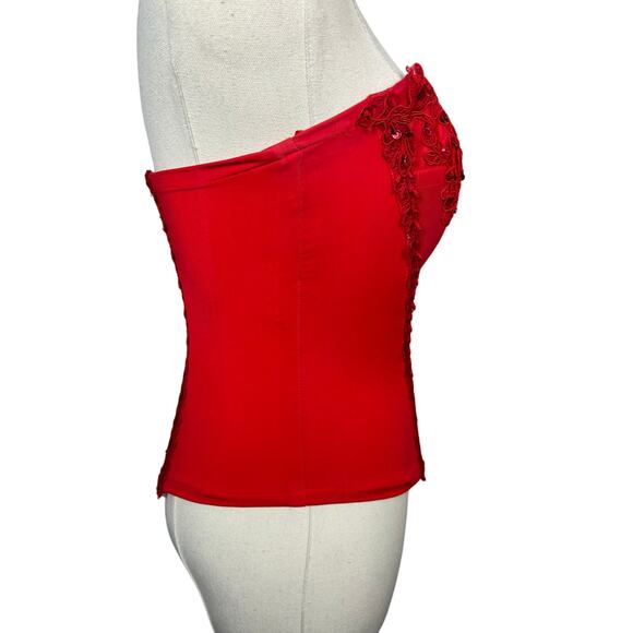 La Femme Paris Vintage Corset Top Red Sz 4 Vampire Goth Masquerade - Picture 5 of 8